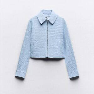 Zara STRUCTURED METALLIC THREAD JACKET